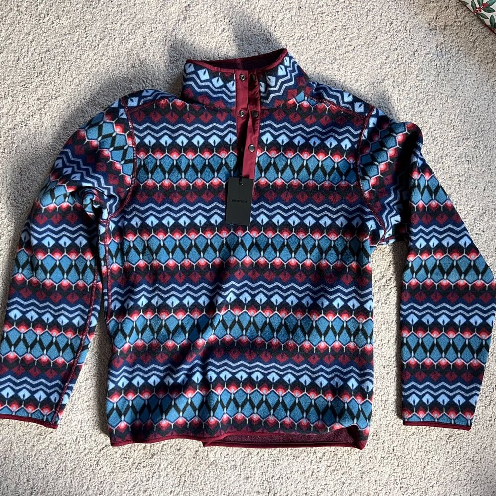 Bonobos‎ Mens Reversible Polar Fleece 1/4 Snap Sweater NWT - Size M